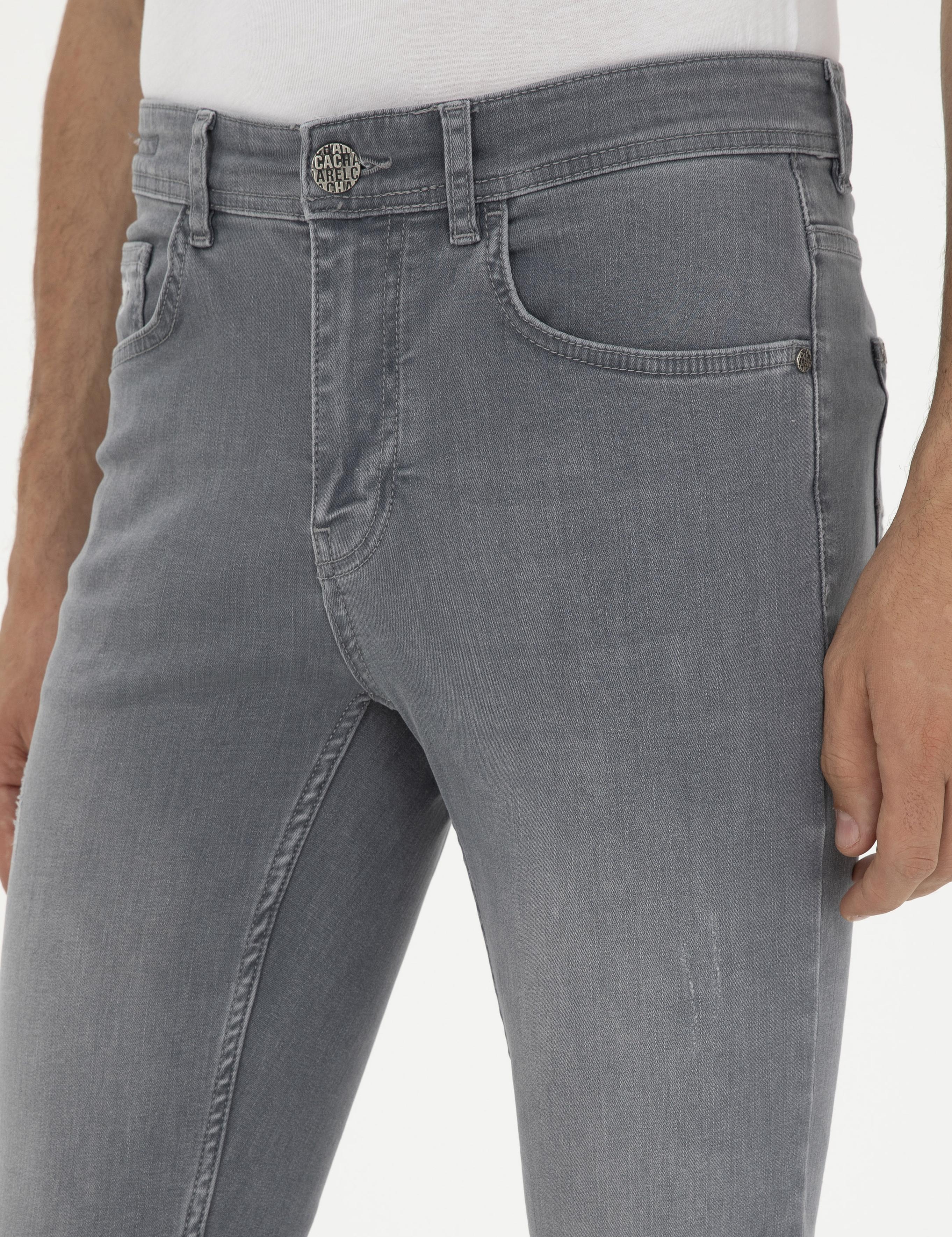 Gri Slim Fit Pamuk Karışımlı Jean Pantolon - 50287886047