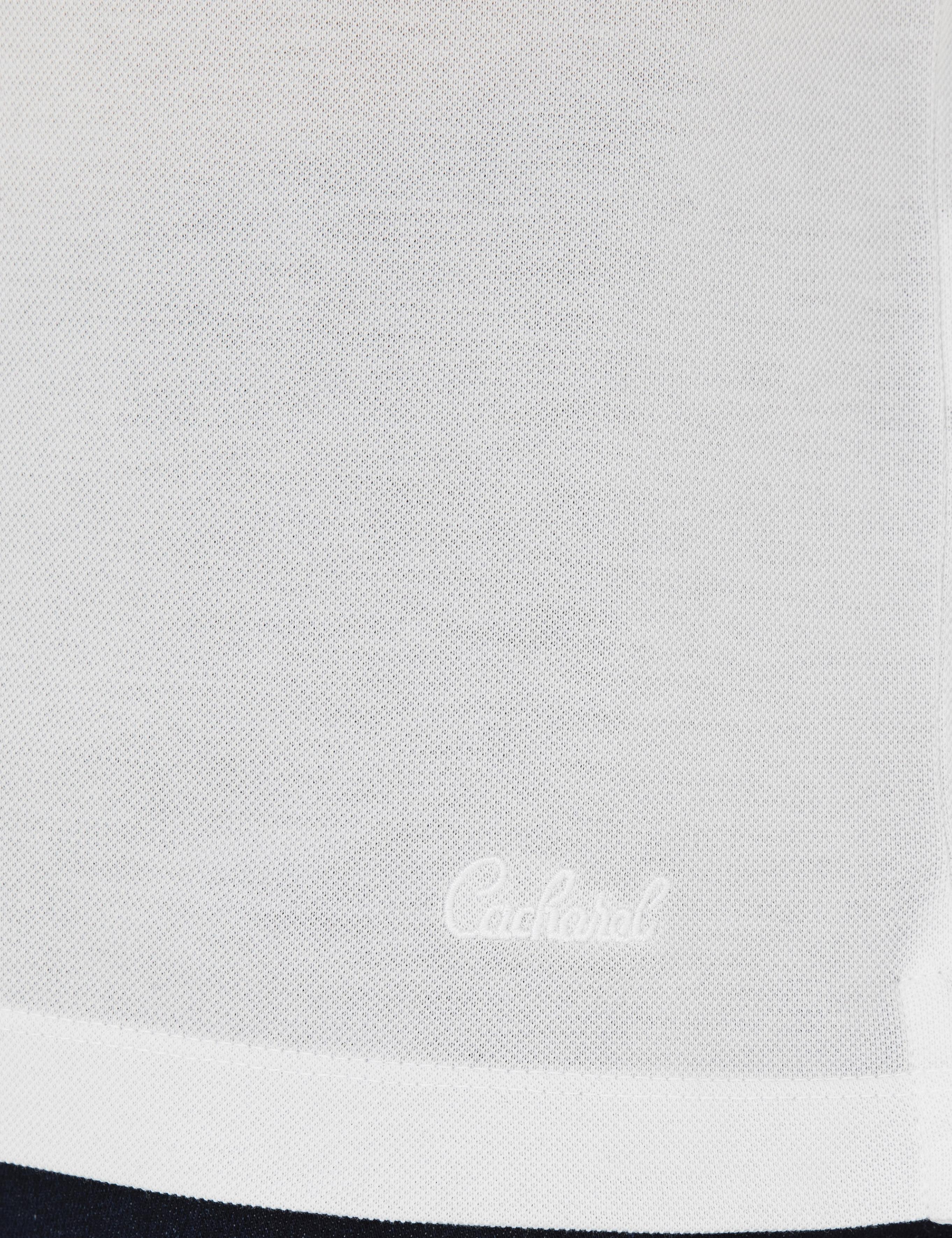 Beyaz Slim Fit Polo Yaka Merserize T-shirt - 50284772051