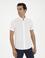 Beyaz Slim Fit Keten Karışımlı Kısakol Gömlek
