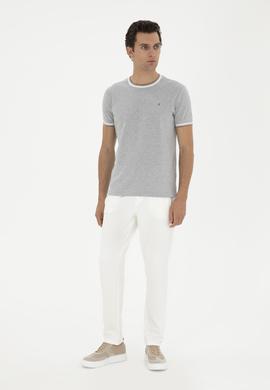 Beyaz Slim Fit Eşofman Altı