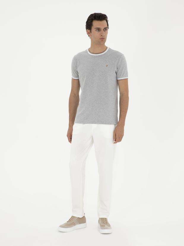 Beyaz Slim Fit Eşofman Altı
