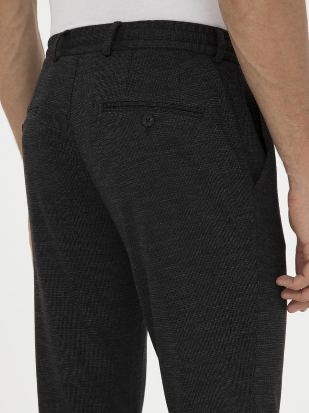 Siyah Slim Fit Yün Karışımlı Pantolon
