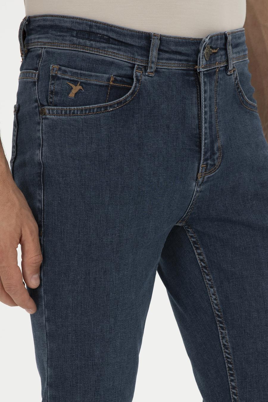 Koyu Lacivert Slim Fit Pamuk Karışımlı Jean Pantolon - 50284448117