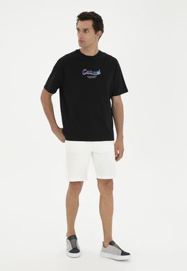 Beyaz Slim Fit Pamuk Karışımlı Jean Şort