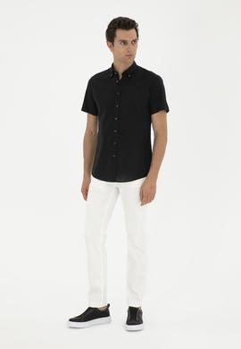 Beyaz Slim Fit Pamuk Karışımlı Jean Pantolon