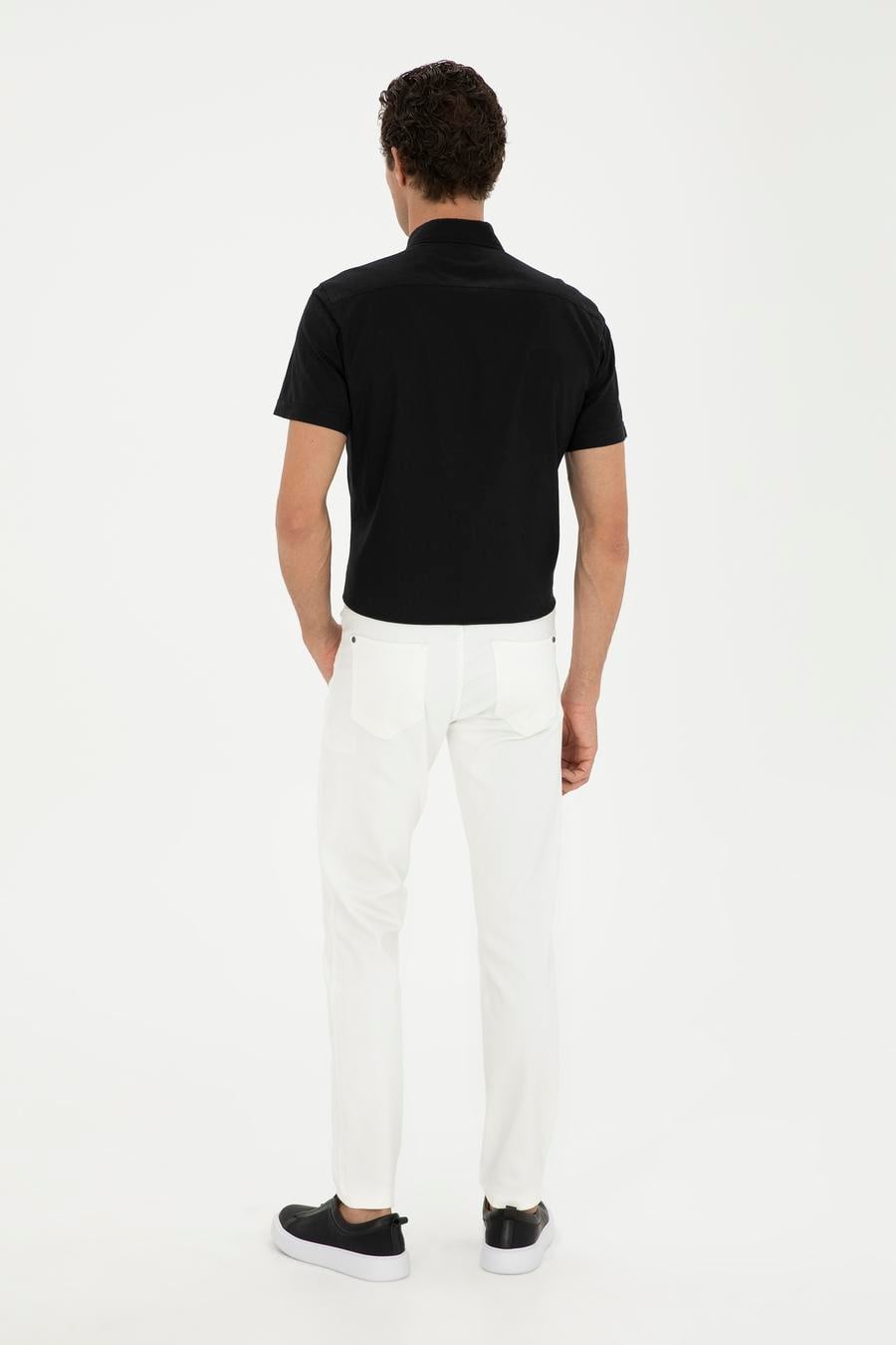 Beyaz Slim Fit Pamuk Karışımlı Jean Pantolon - 50287089032