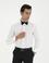 Beyaz Slim Fit Manşetli Pamuk Karışımlı Smokin Gömlek