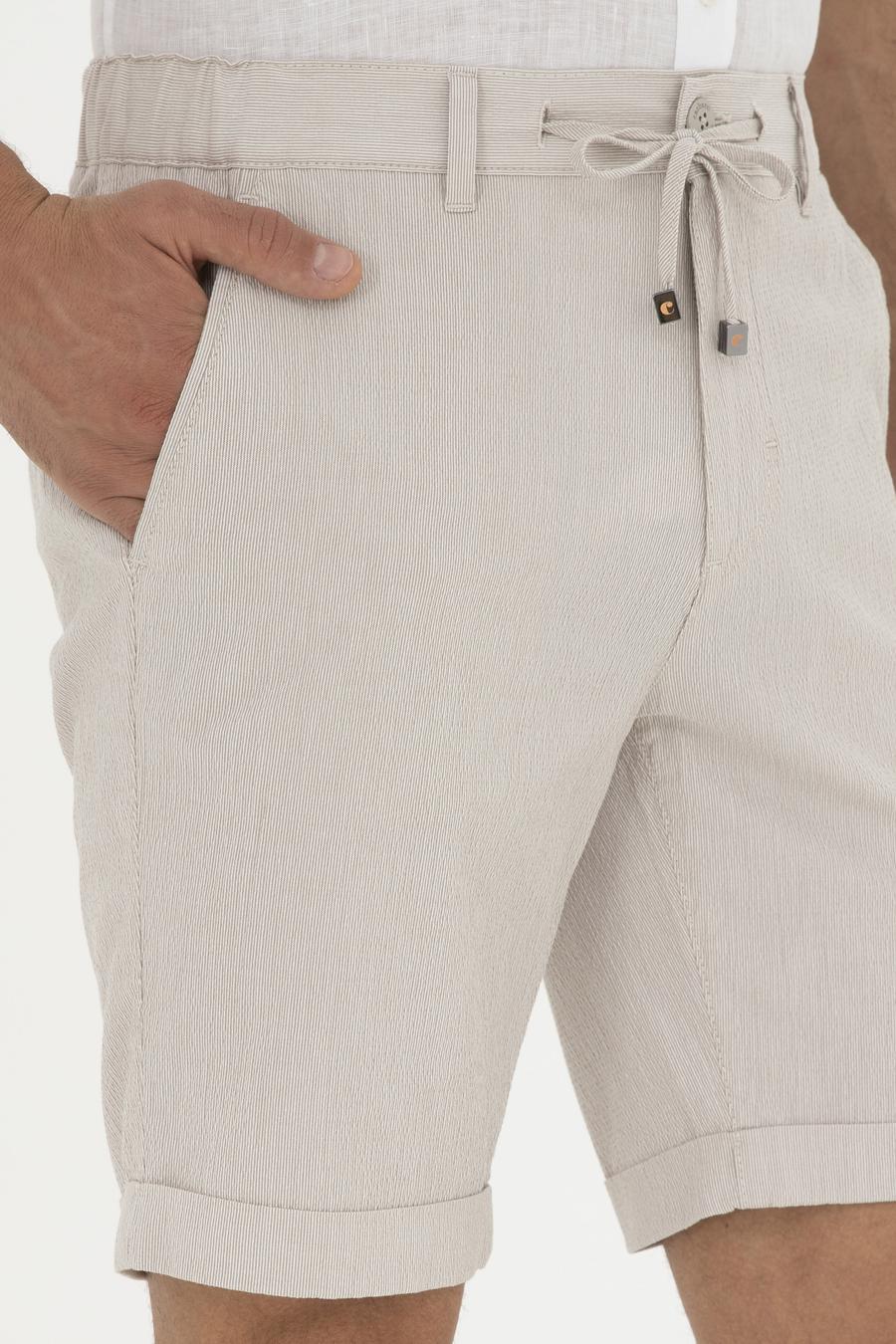 Bej Regular Fit Beli Bağcıklı Şort - 50289150009