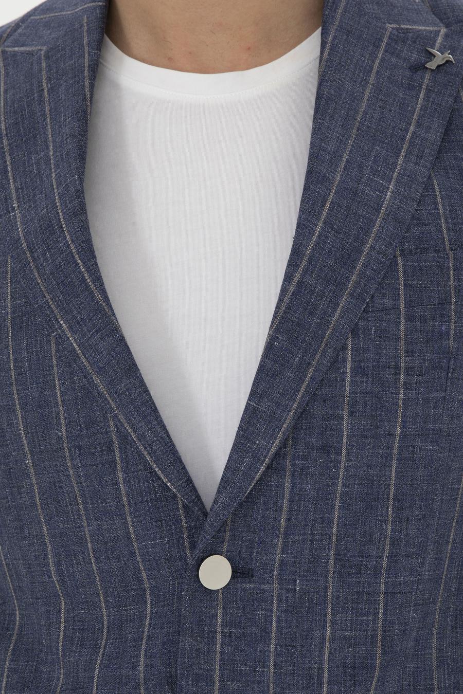 İndigo Slim Fit %100 Keten Ceket - 50284602071