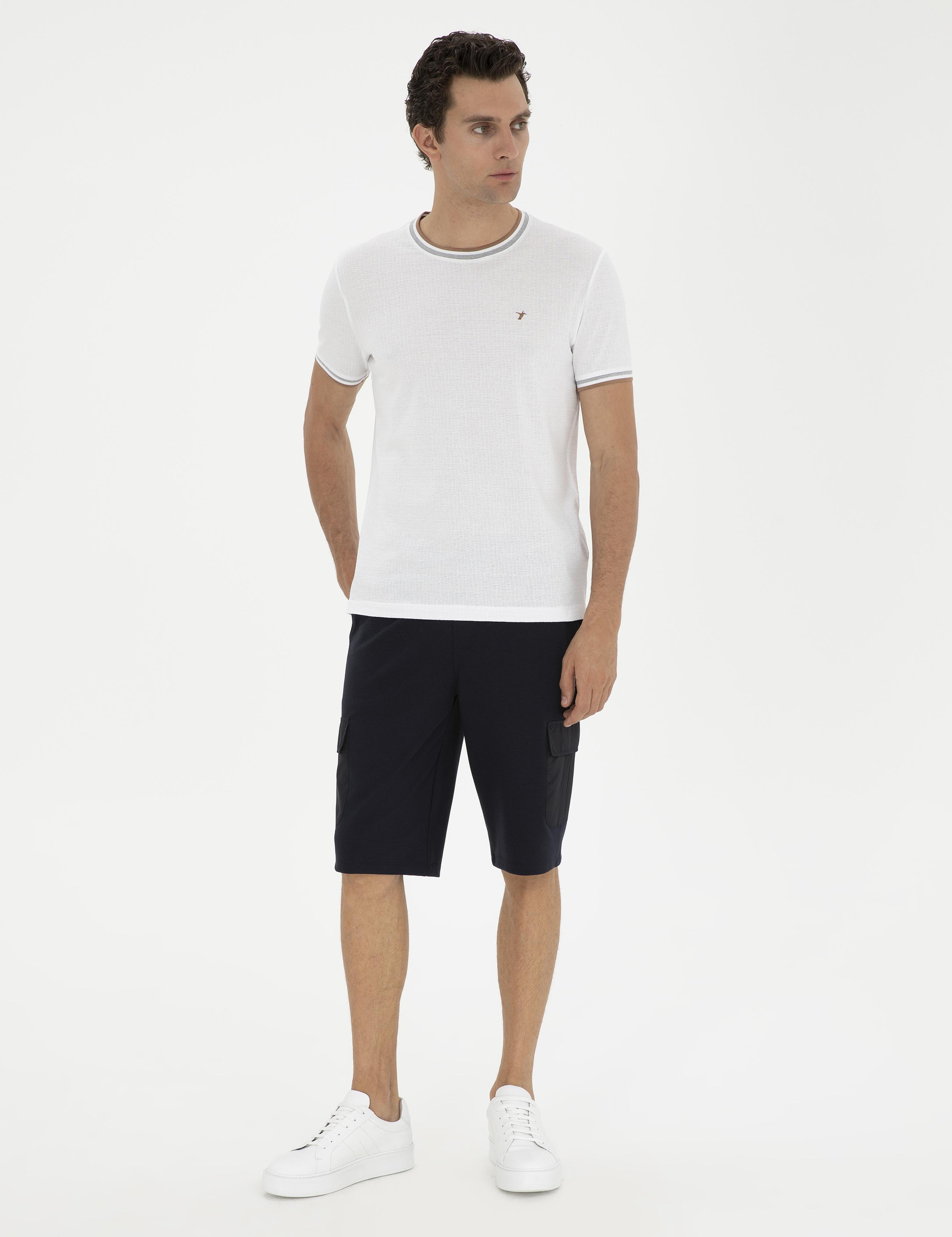 Lacivert Slim Fit Kargo Cepli Şort - 50284605013