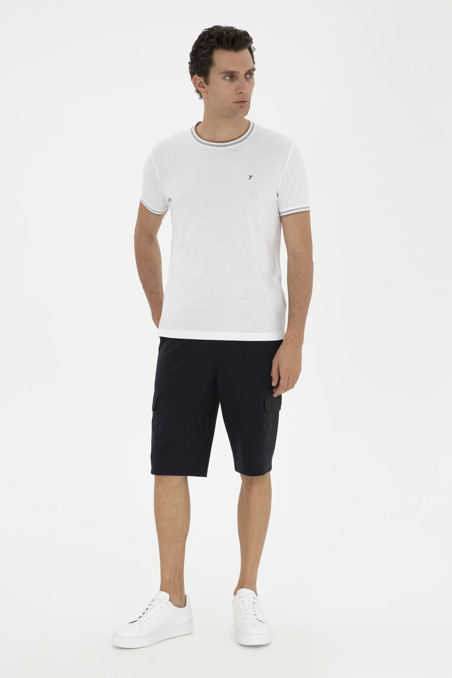 Lacivert Slim Fit Kargo Cepli Şort - 50284605013