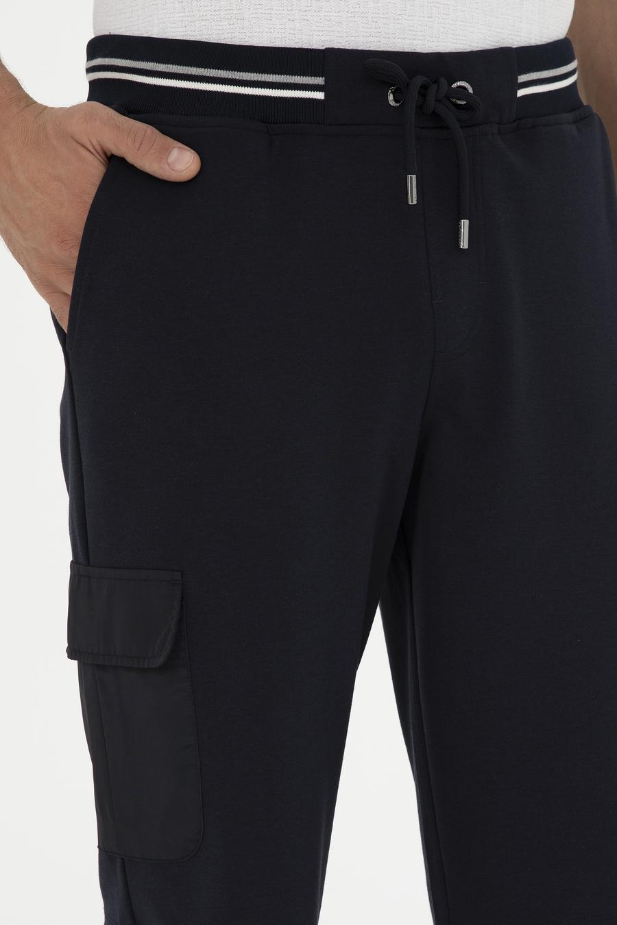 Lacivert Slim Fit Kargo Cepli Şort - 50284605013