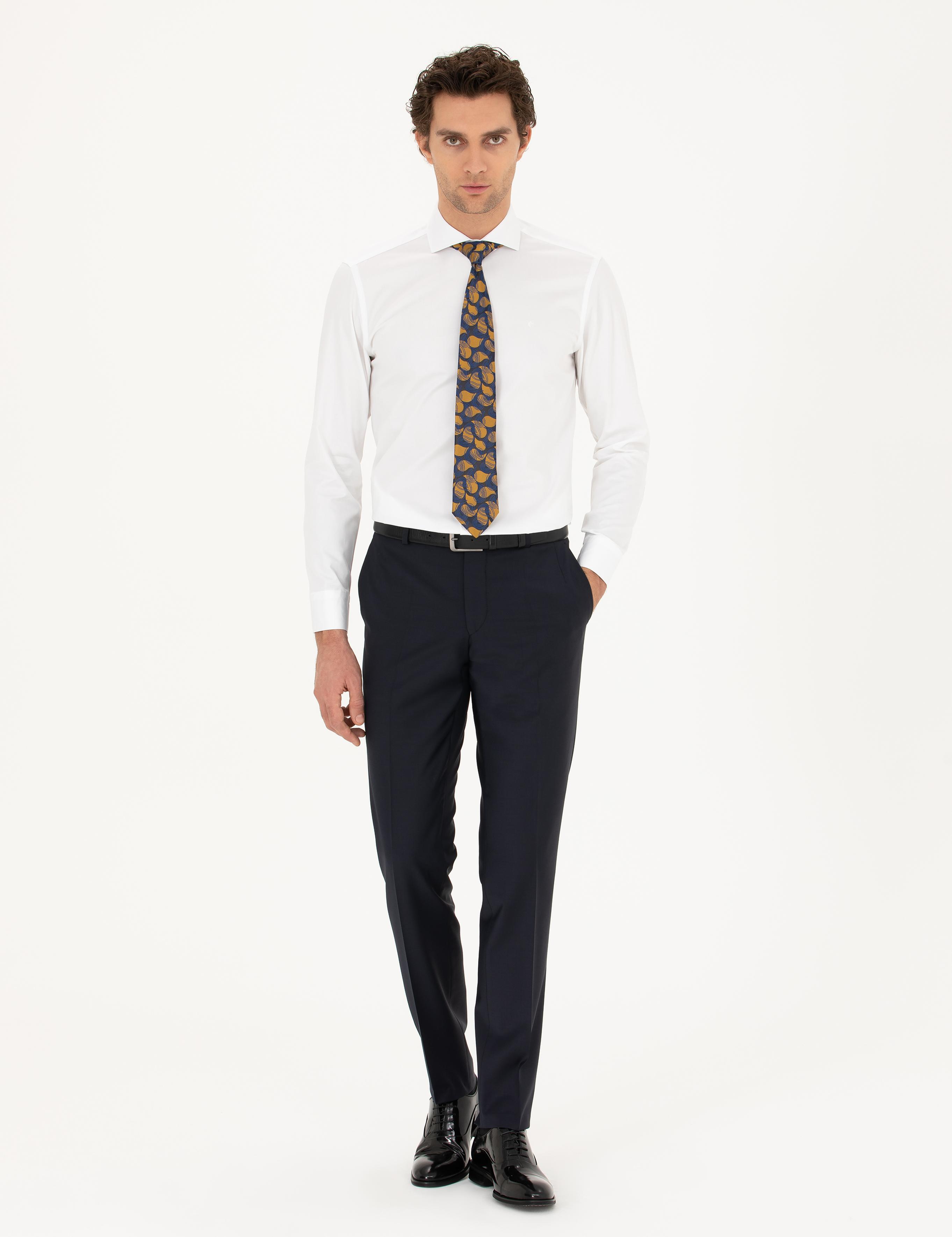 Beyaz Slim Fit Pamuk Klasik Gömlek - 50287784006