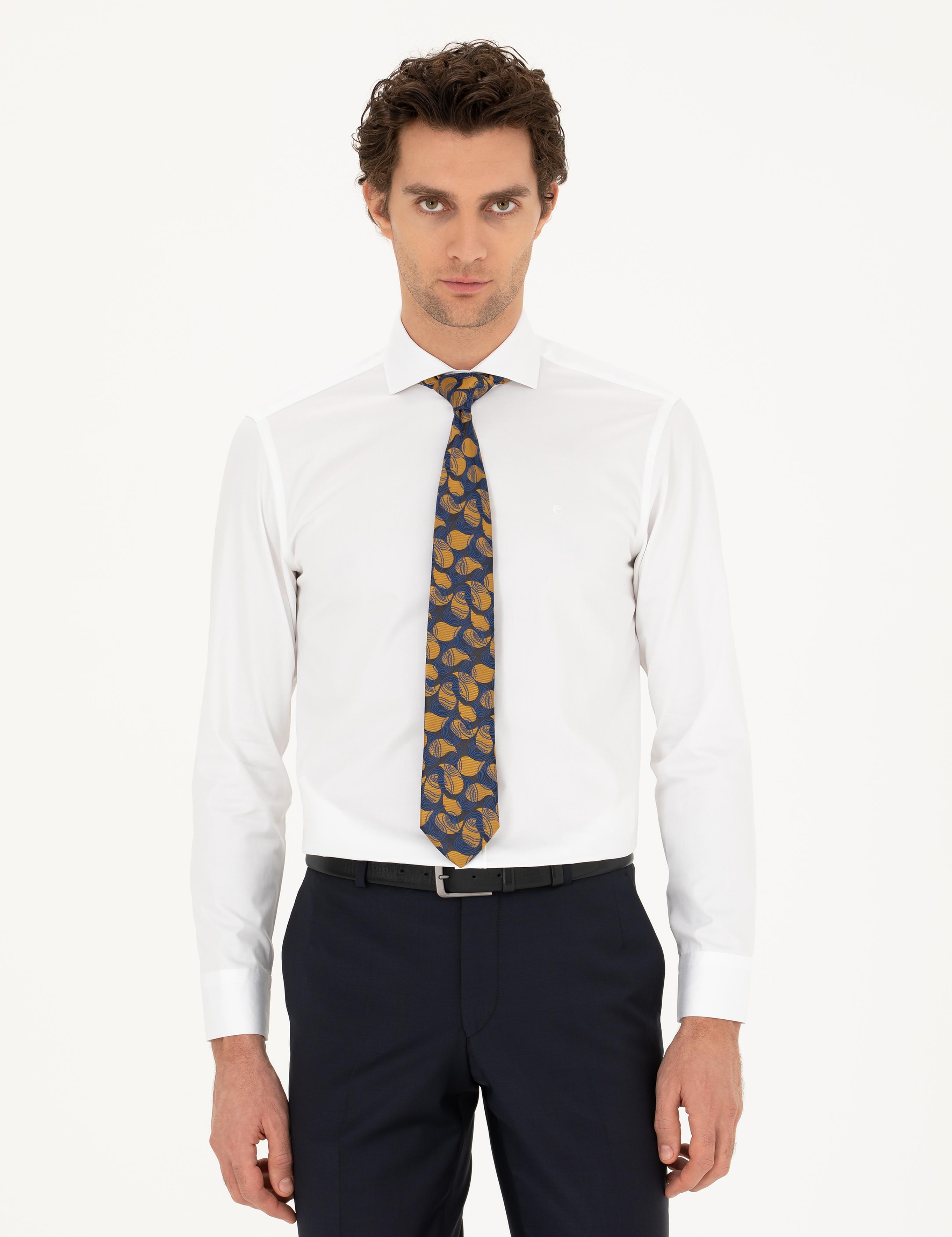 Beyaz Slim Fit Pamuk Klasik Gömlek - 50287784006