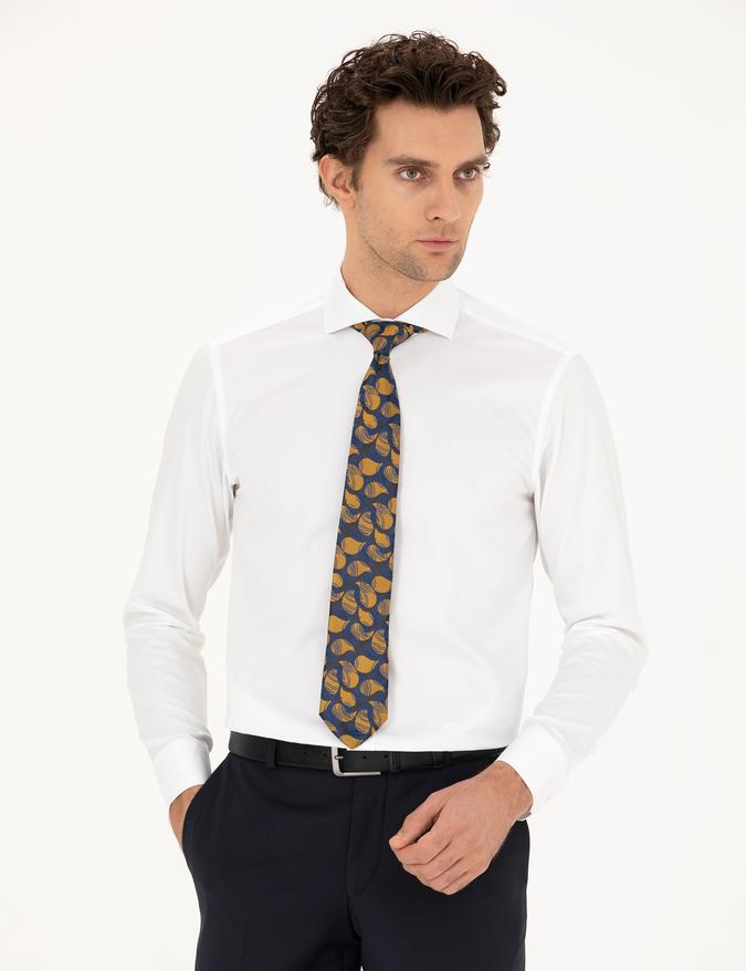 Beyaz Slim Fit Pamuk Klasik Gömlek