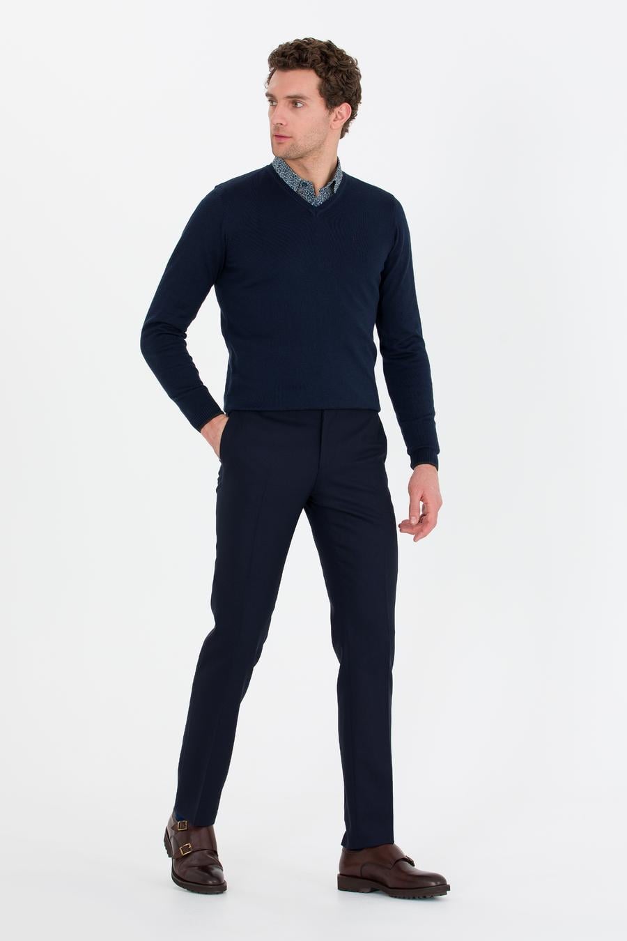 Lacivert Slim Fit Kumaş Pantolon - 50260018026