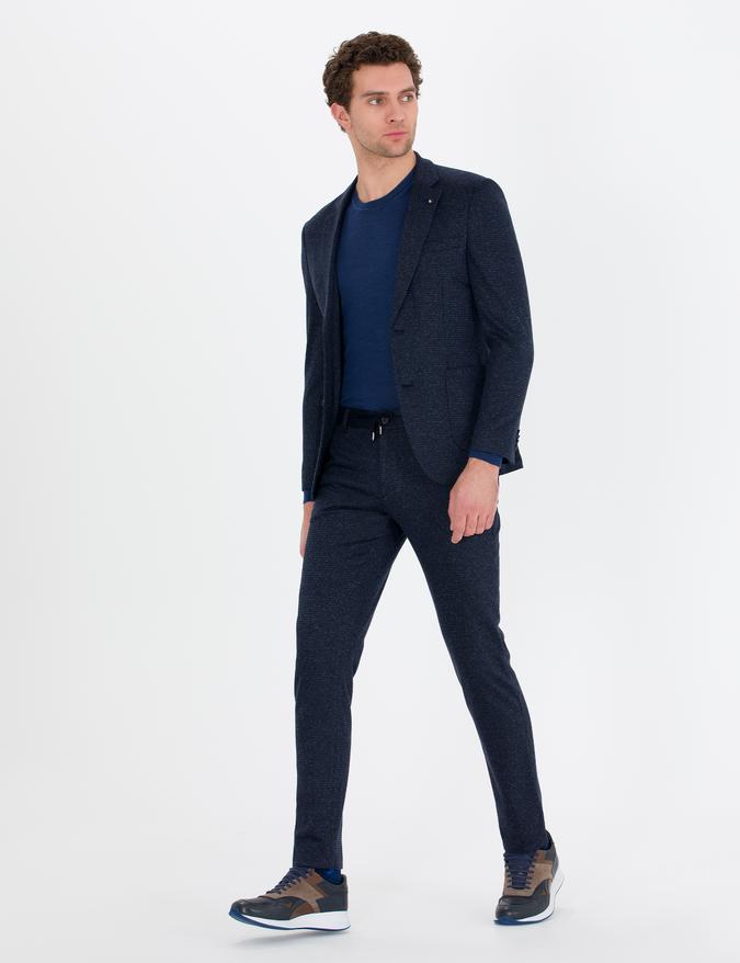 Lacivert Ekstra Slim Fit Klasik Pantolon