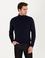 Lacivert Slim Fit Balıkçı Yaka Basic Triko Kazak