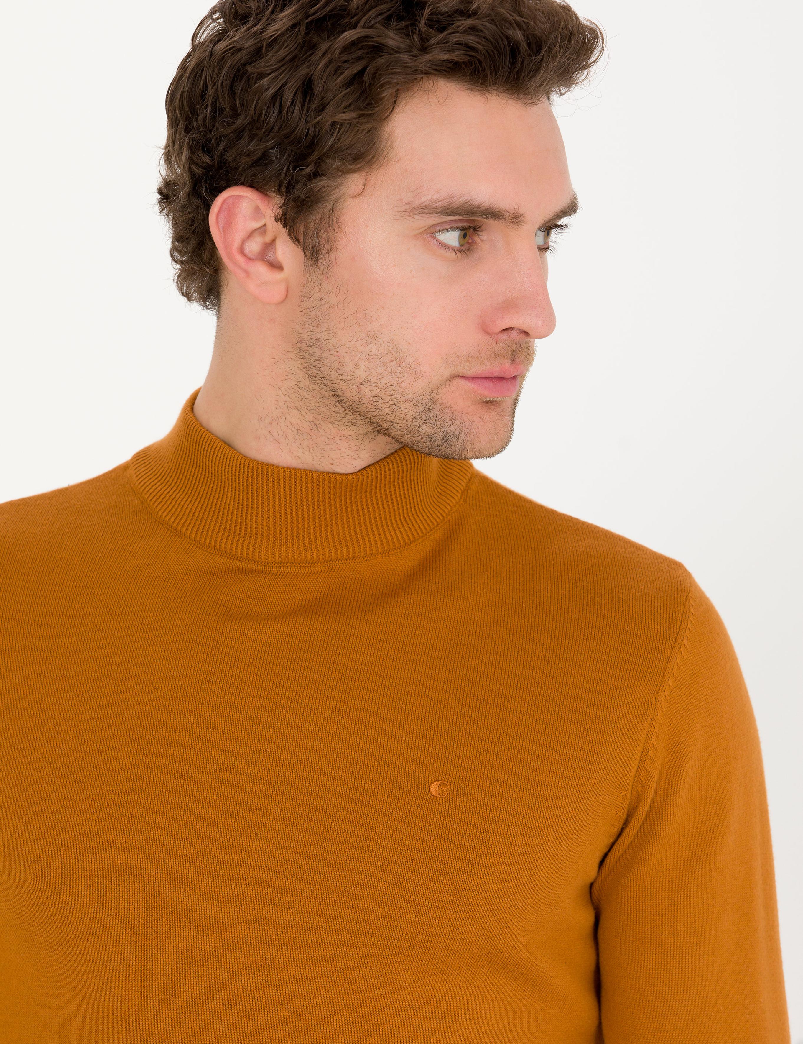 Tarçın Slim Fit Pamuk Karışımlı Yarım Balıkçı Basic Triko Kazak - 50257392057