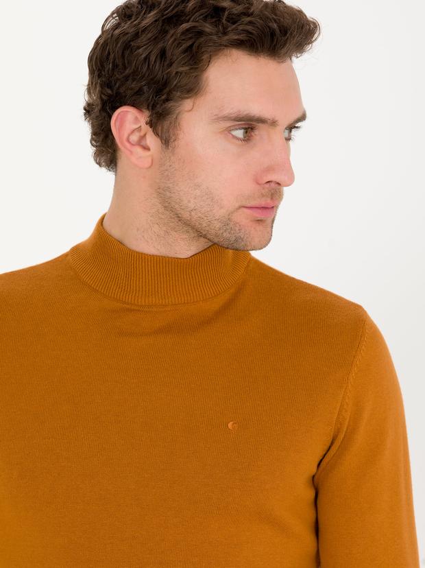 Tarçın Slim Fit Pamuk Karışımlı Yarım Balıkçı Basic Triko Kazak