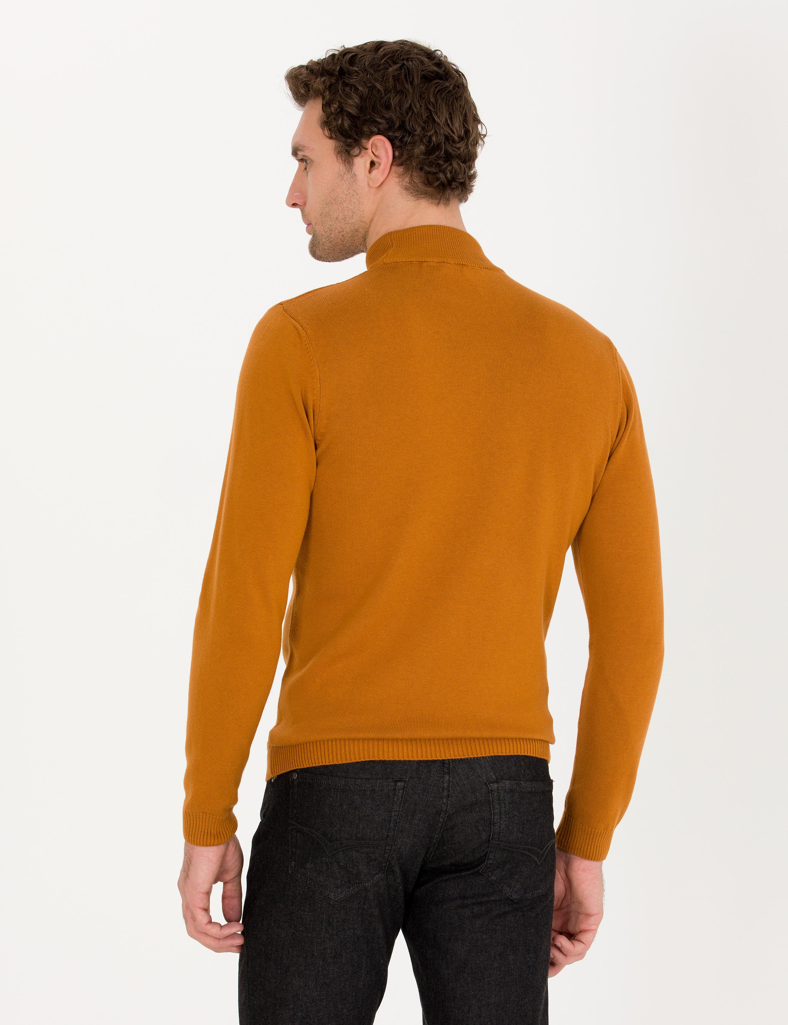 Tarçın Slim Fit Pamuk Karışımlı Yarım Balıkçı Basic Triko Kazak - 50257392057