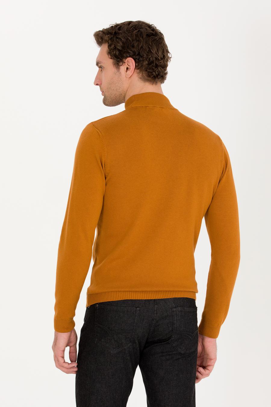 Tarçın Slim Fit Pamuk Karışımlı Yarım Balıkçı Basic Triko Kazak - 50257392057