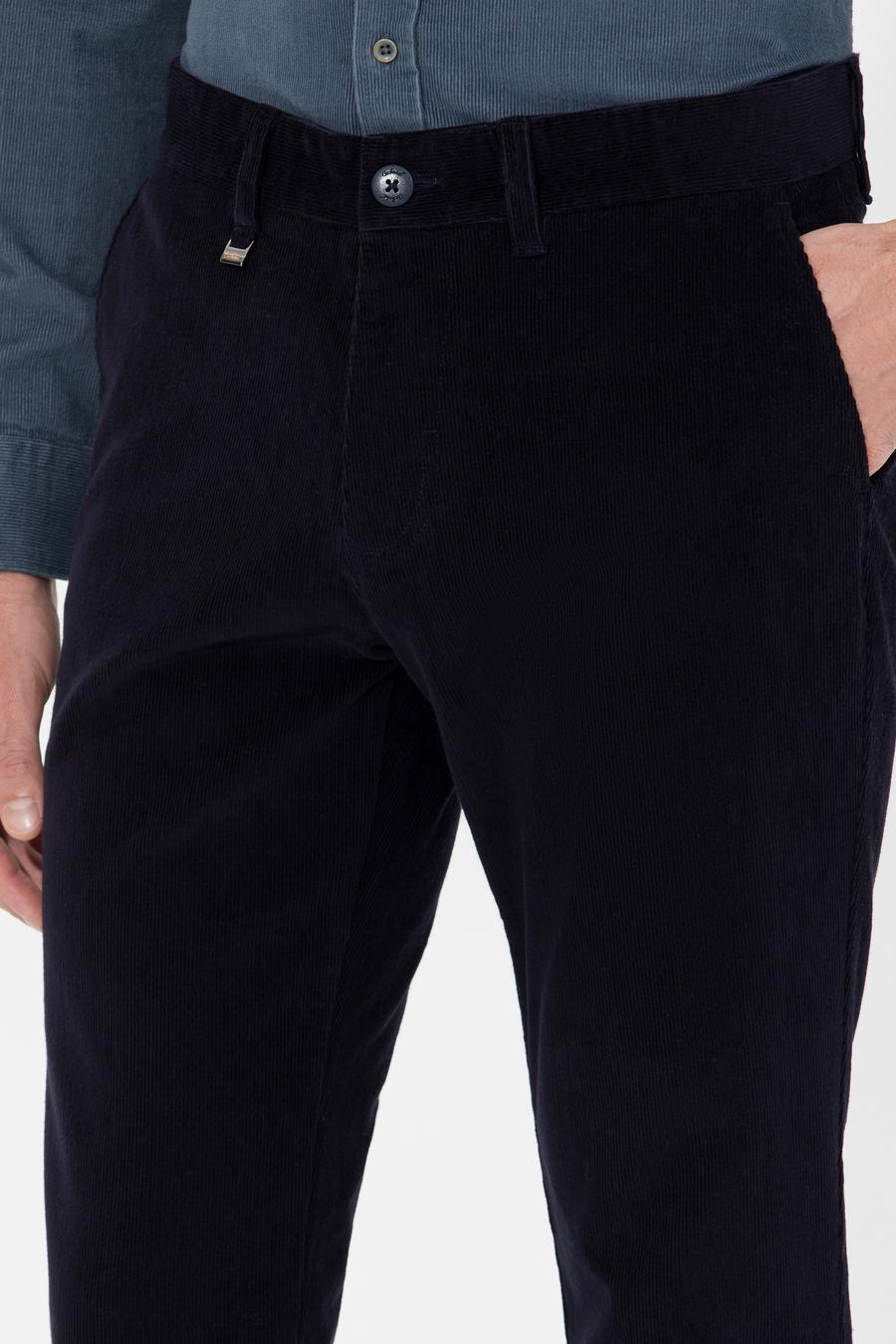 Lacivert Slim Fit Kanvas Pantolon - 50259416038