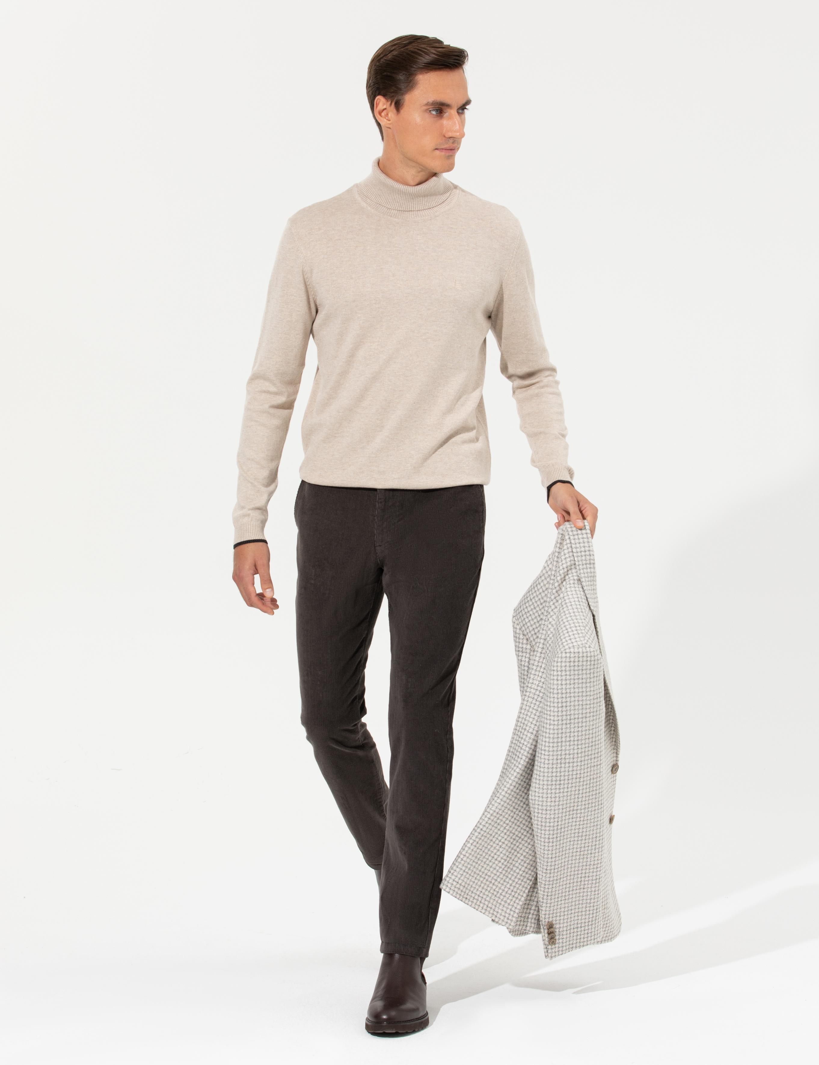 Haki Slim Fit Kanvas Pantolon - 50259416337