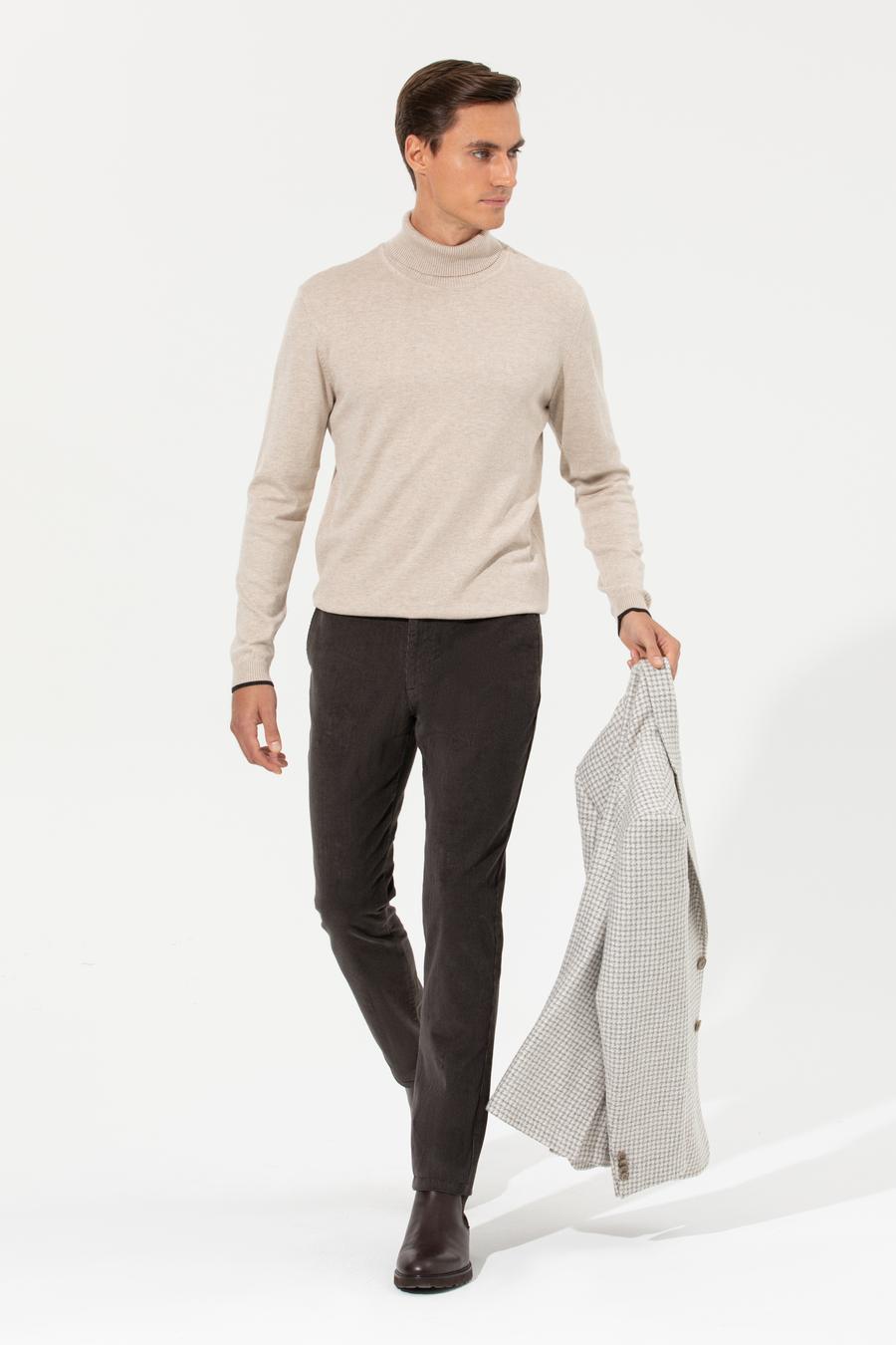 Haki Slim Fit Kanvas Pantolon - 50259416337