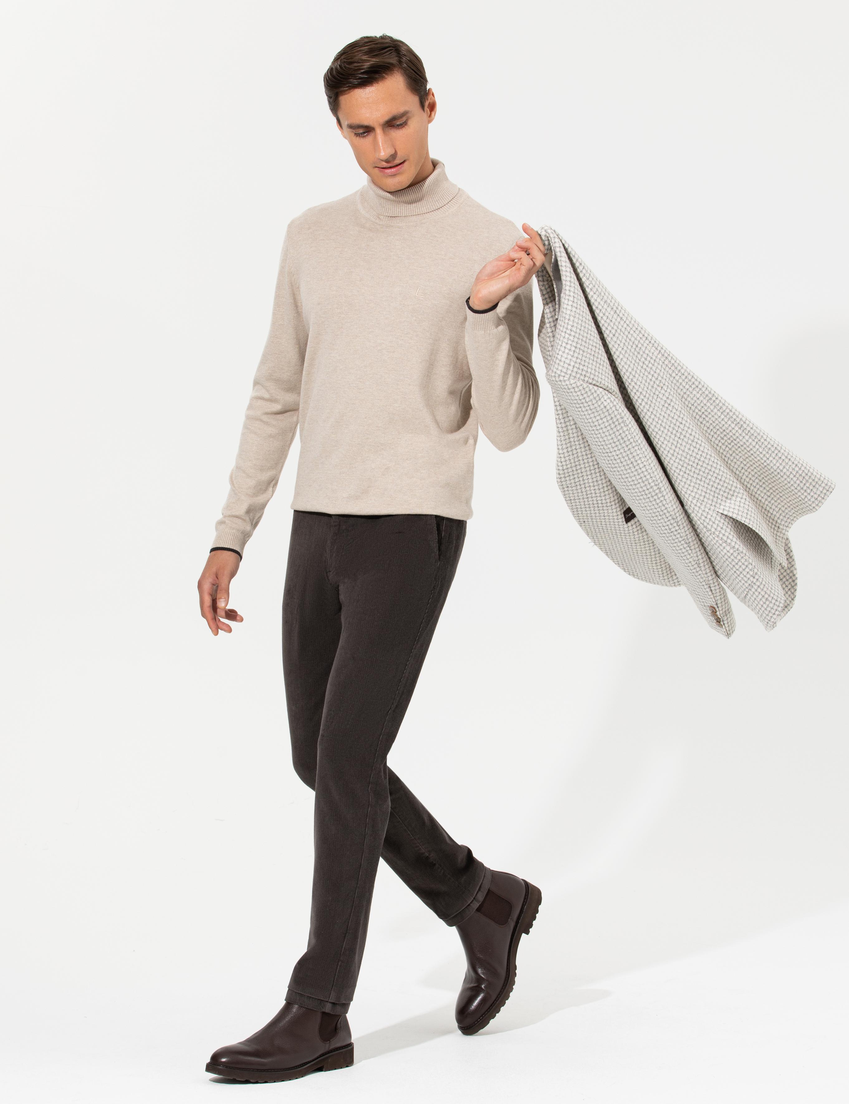 Haki Slim Fit Kanvas Pantolon - 50259416337