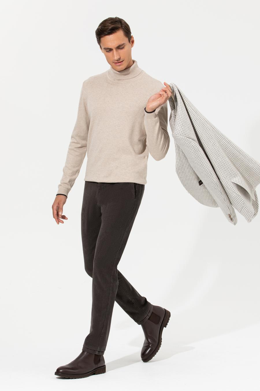 Haki Slim Fit Kanvas Pantolon - 50259416337