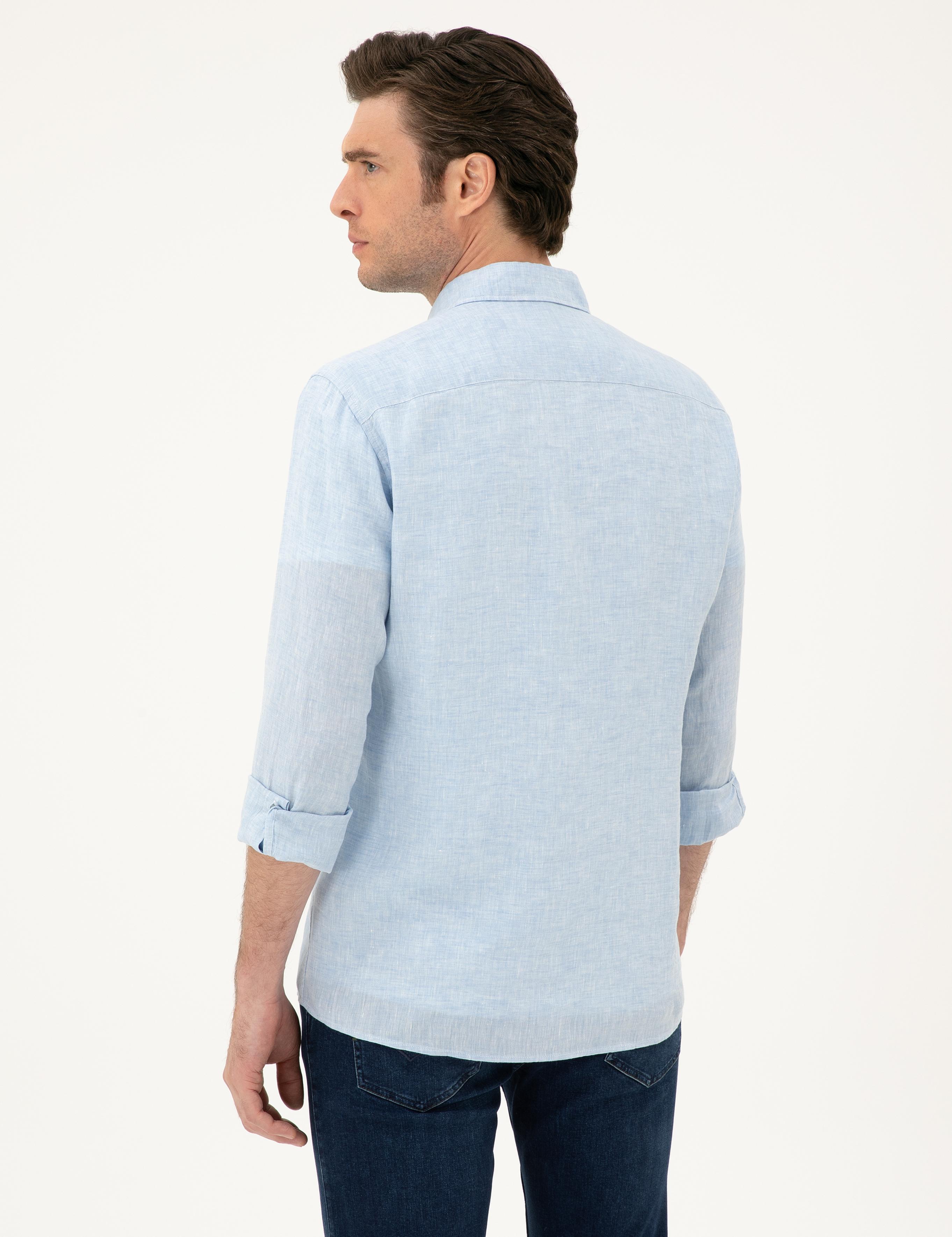 Mavi Regular Fit %100 Keten Gömlek - 50284823203