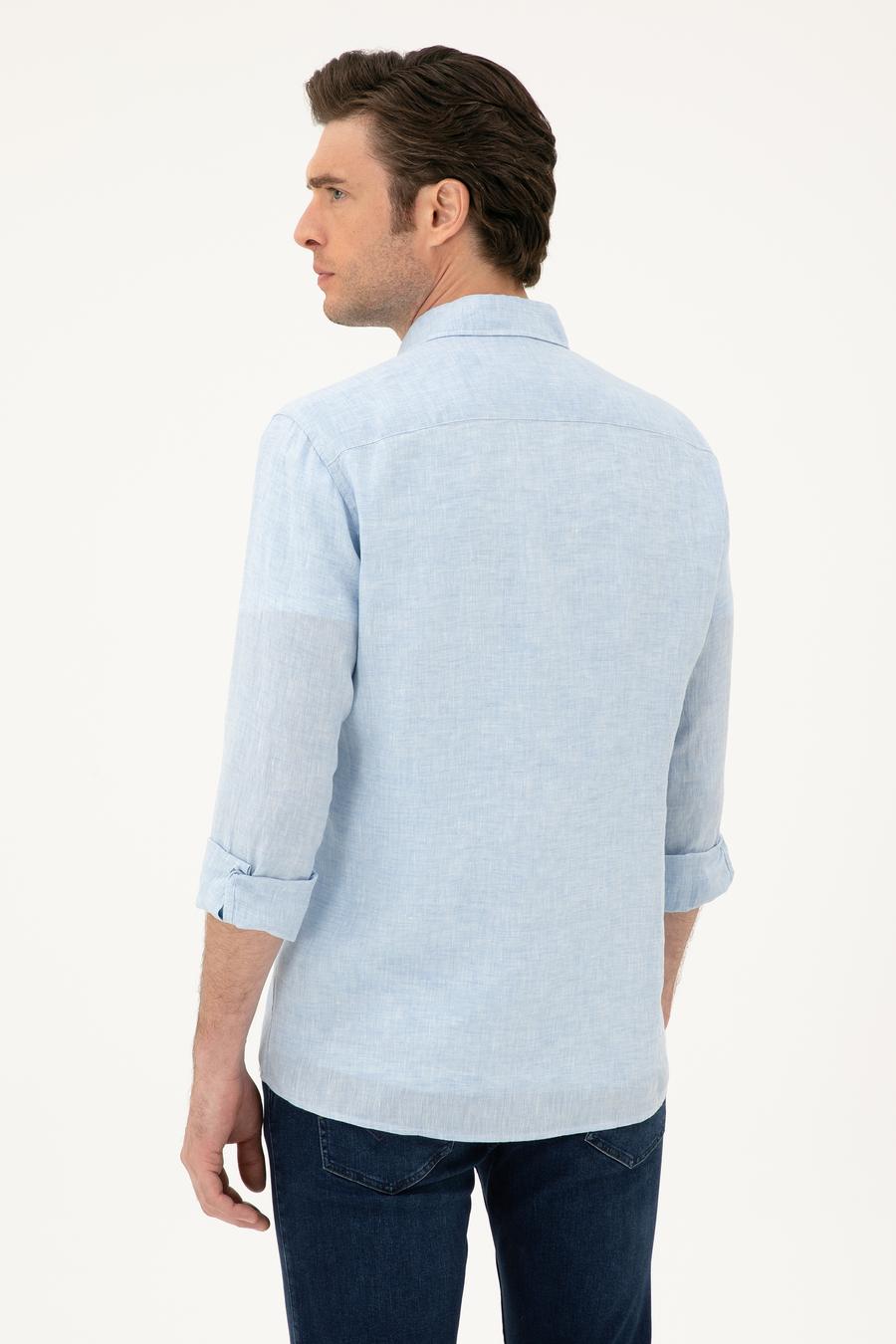 Mavi Regular Fit %100 Keten Gömlek - 50284823203