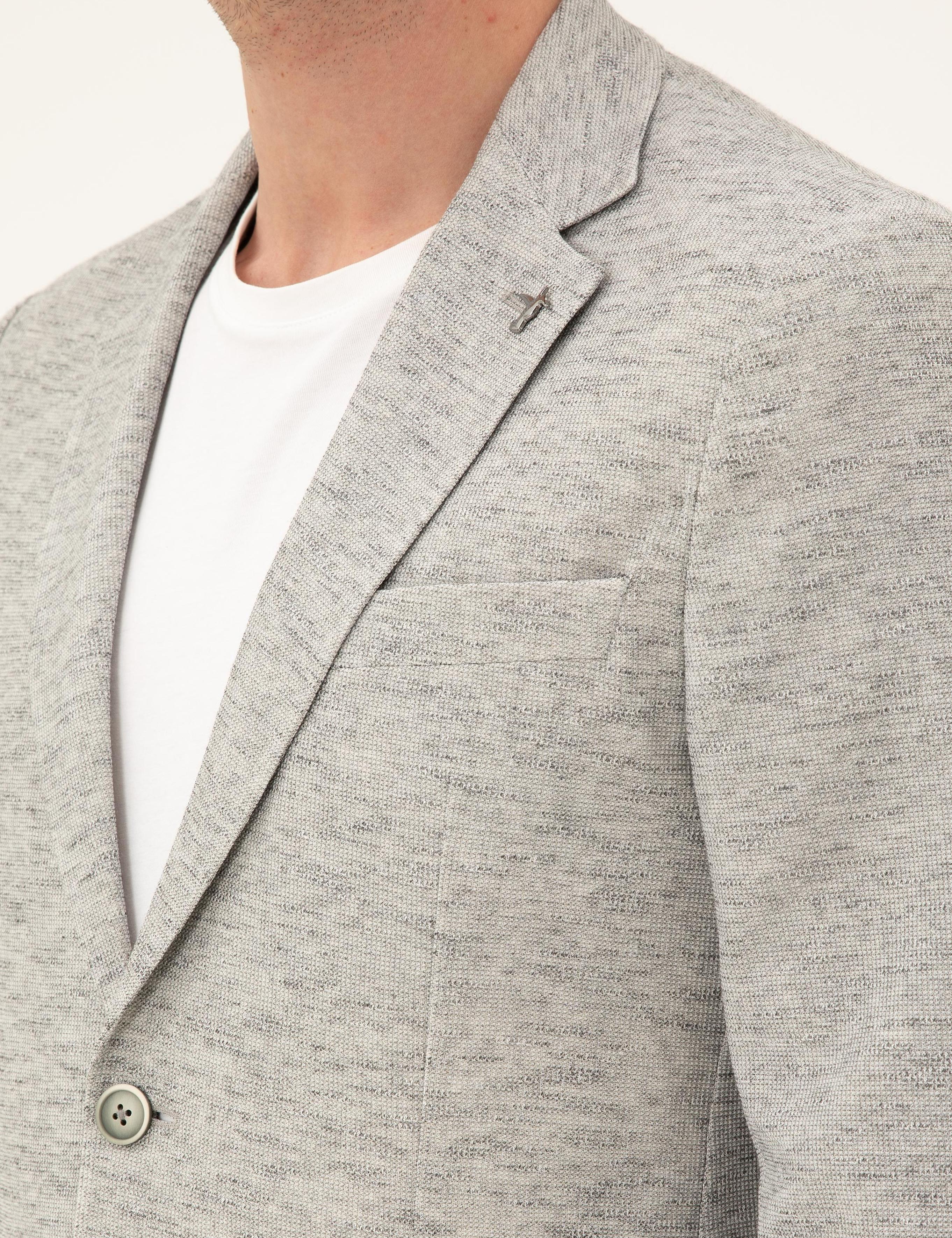 Açık Gri Slim Fit Pamuk Karışımlı Ceket - 50285251083