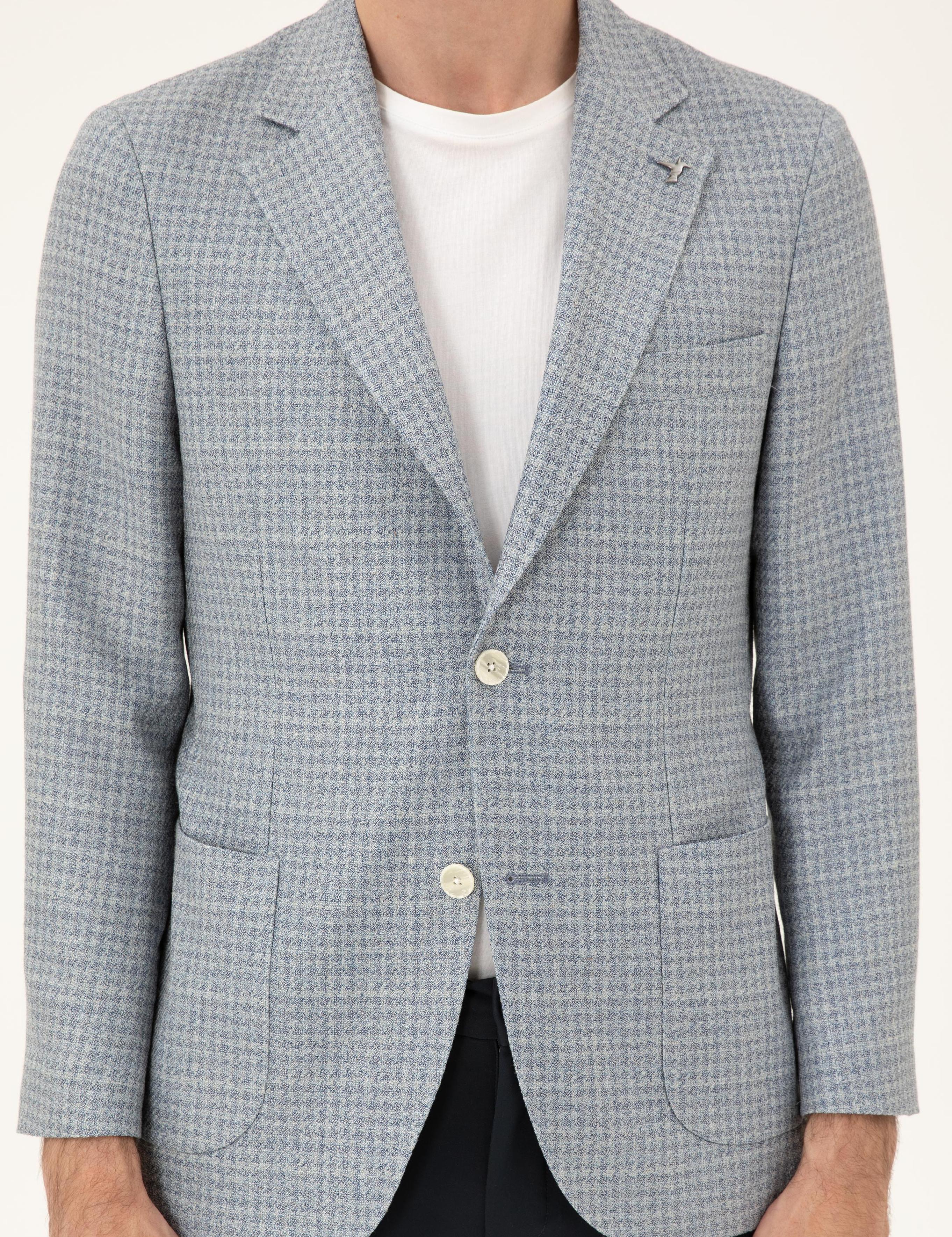 Mavi Slim Fit Keten Karışımlı Ceket - 50294201050
