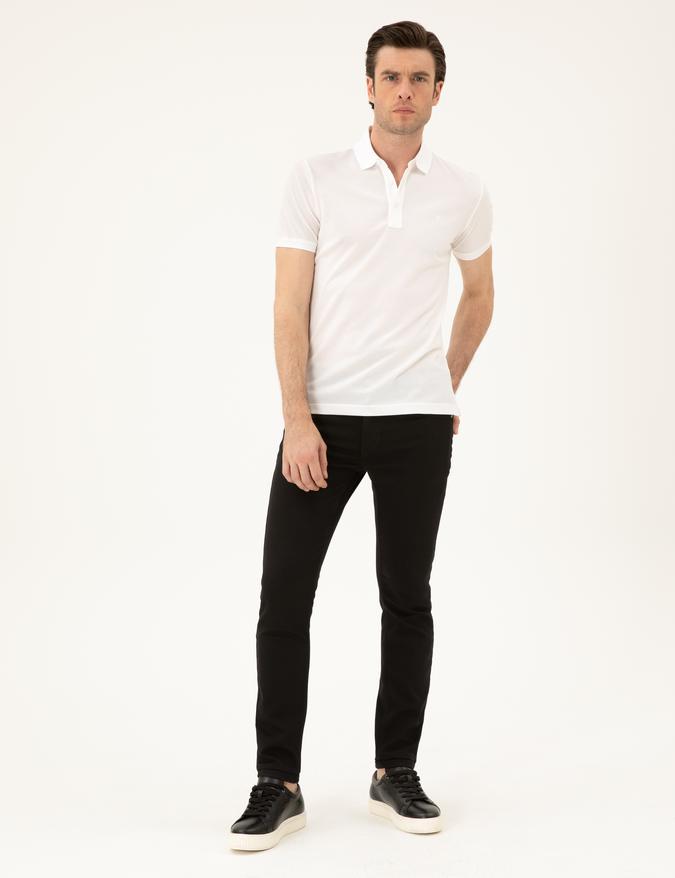 Siyah Slim Fit Pamuk Karışımlı Jean Pantolon