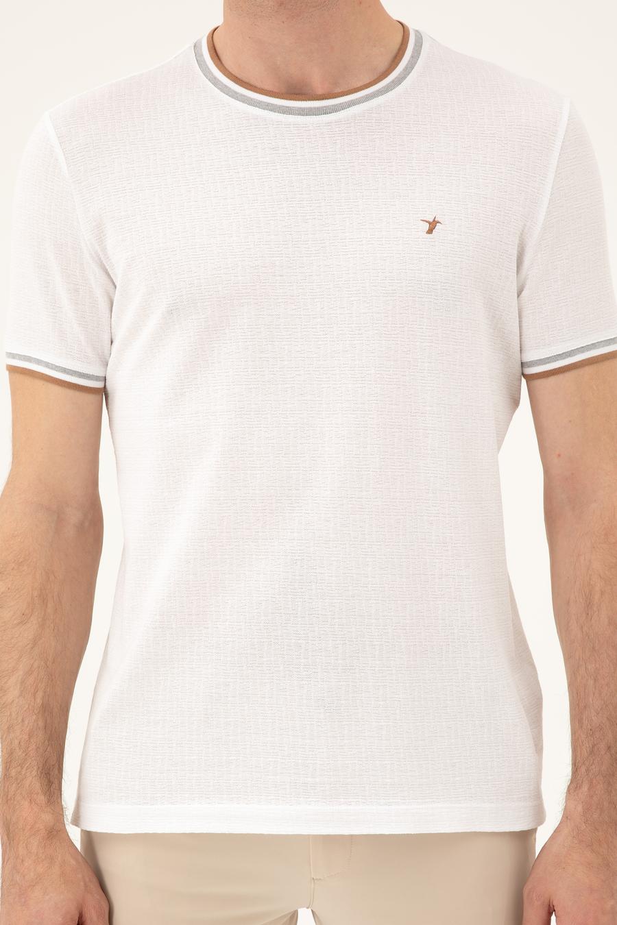 Beyaz Slim Fit Bisiklet Yaka T-shirt - 50284211001