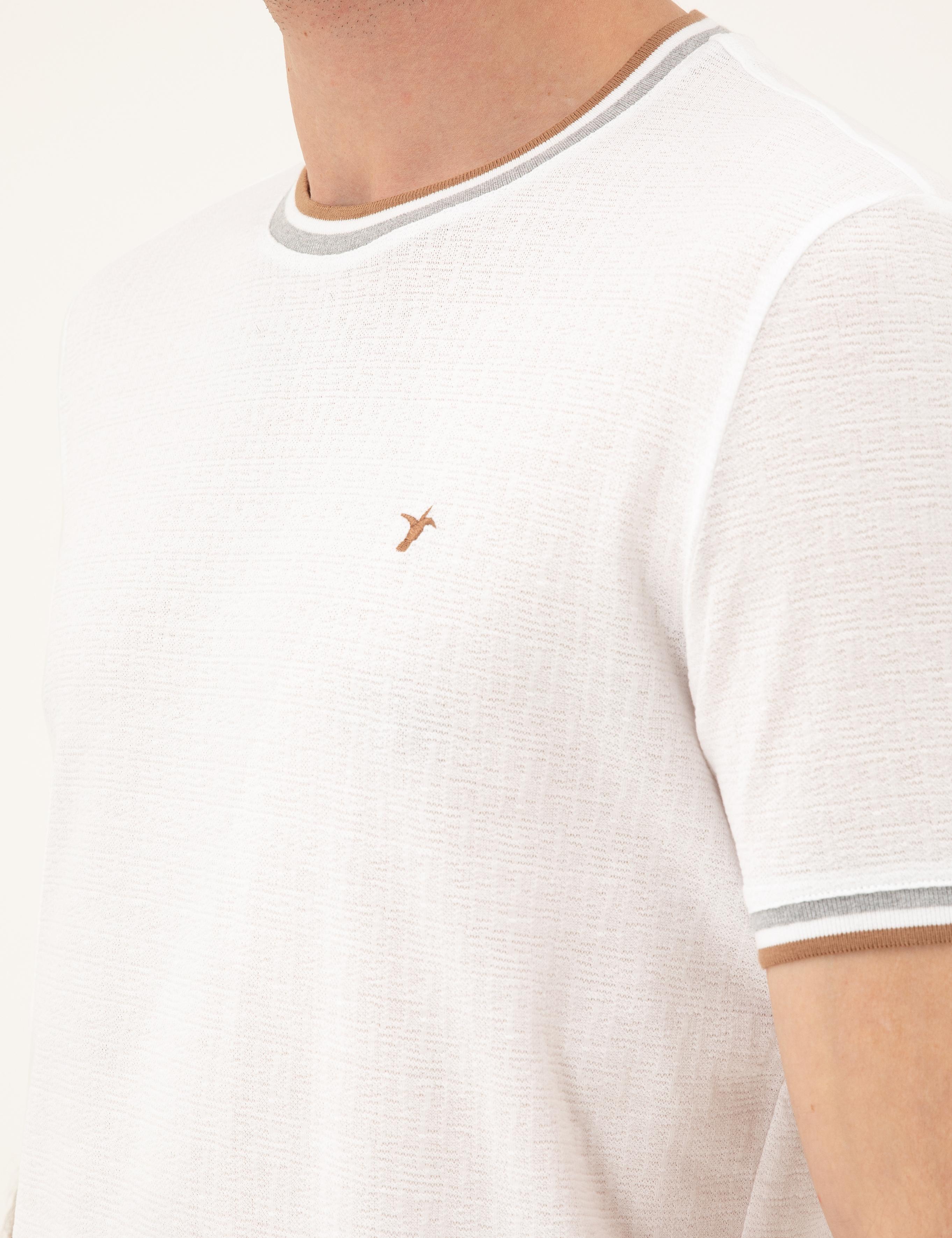 Beyaz Slim Fit Bisiklet Yaka T-shirt - 50284211001