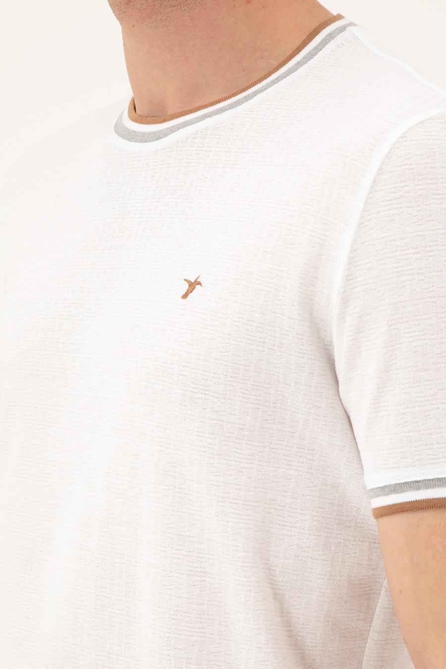 Beyaz Slim Fit Bisiklet Yaka T-shirt - 50284211001