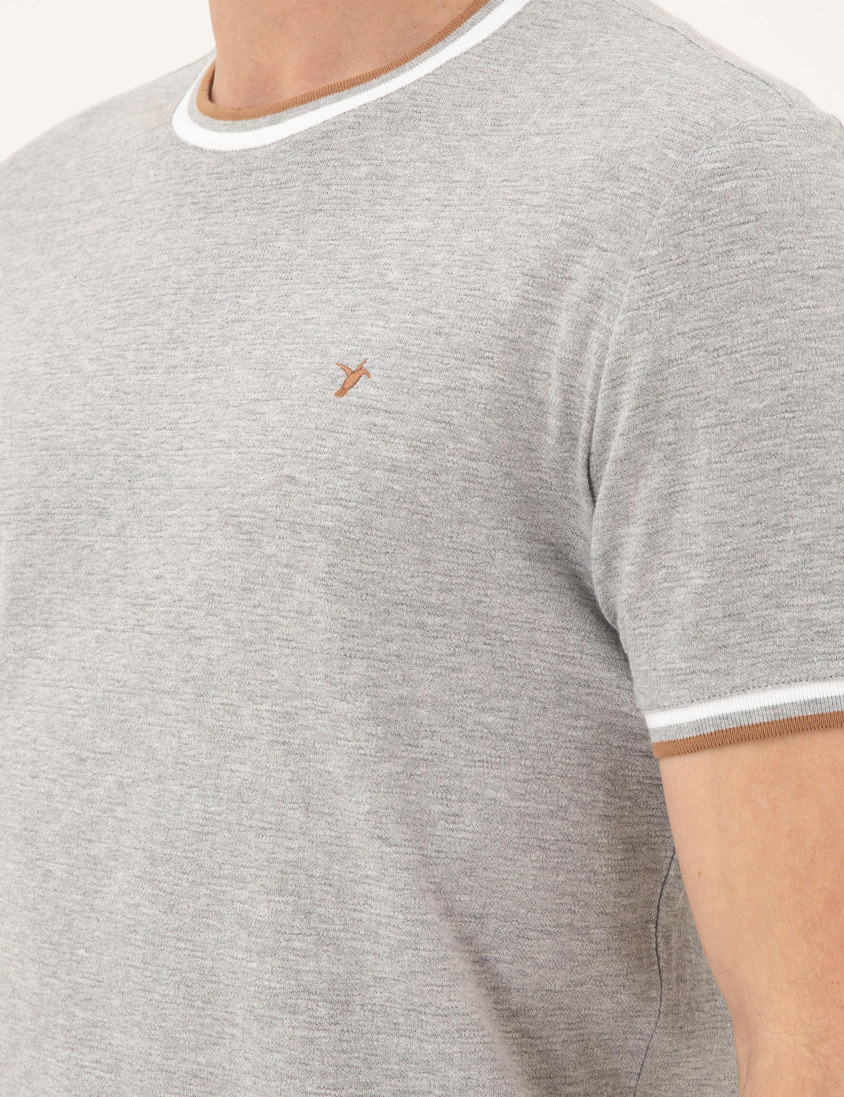 Açık Gri Slim Fit Bisiklet Yaka T-shirt - 50284211013
