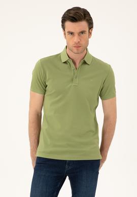 Açık Yeşil Slim Fit Polo Yaka Merserize T-shirt