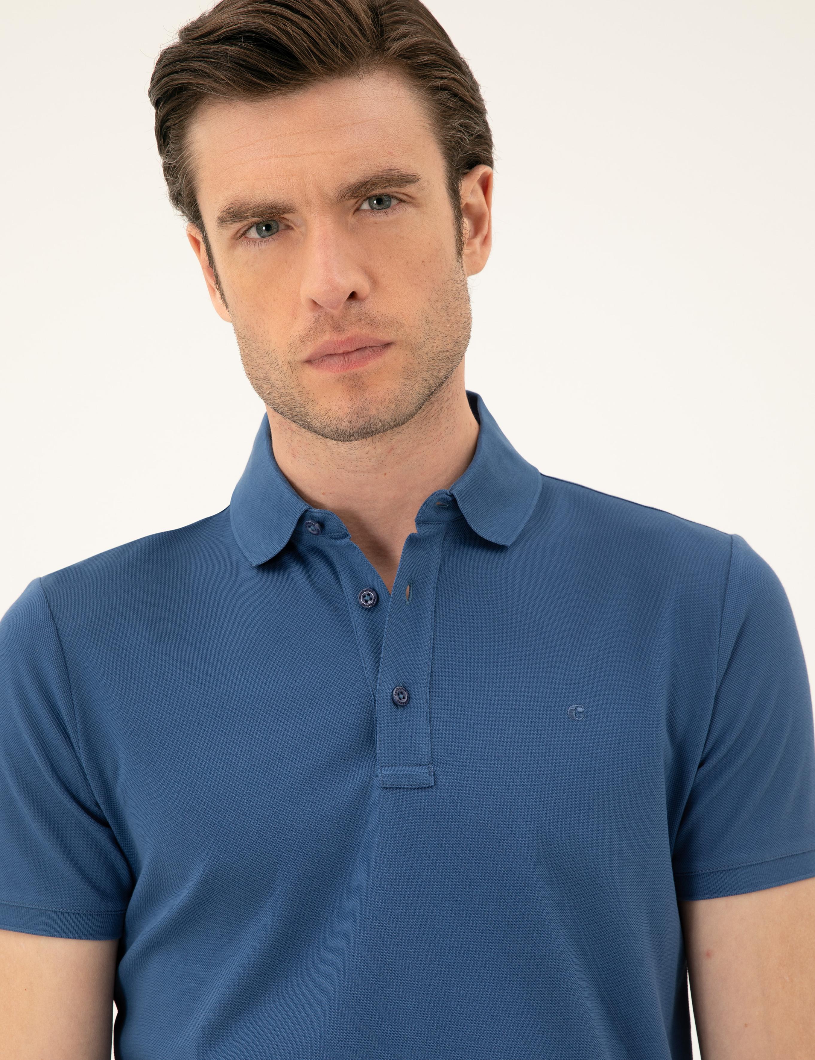 İndigo Slim Fit Polo Yaka Merserize T-shirt - 50284769087