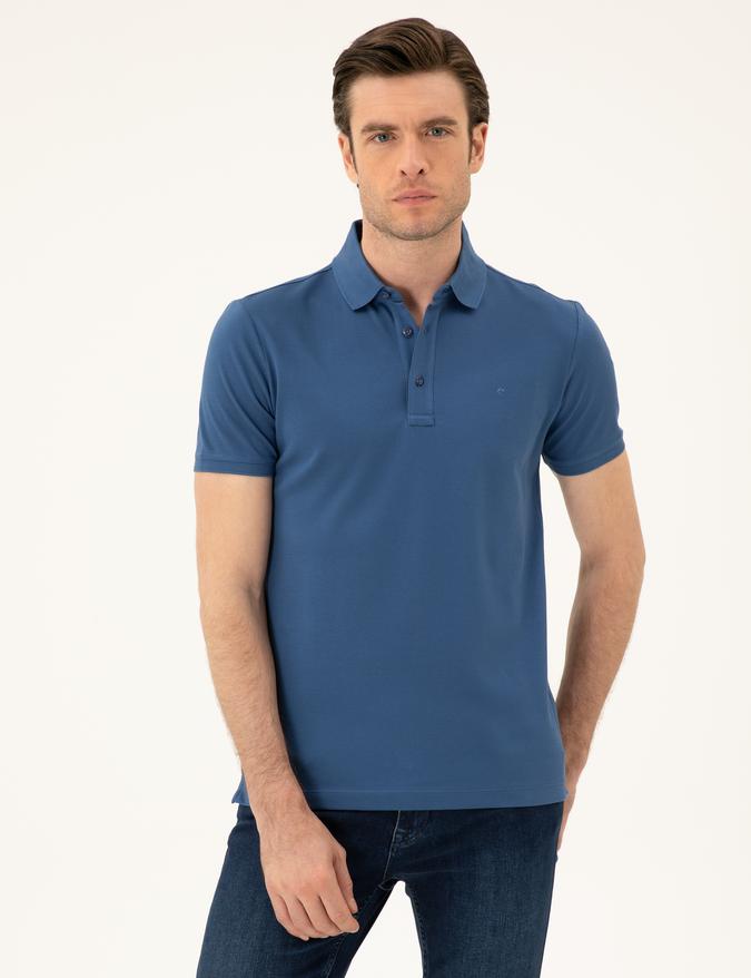 İndigo Slim Fit Polo Yaka Merserize T-shirt