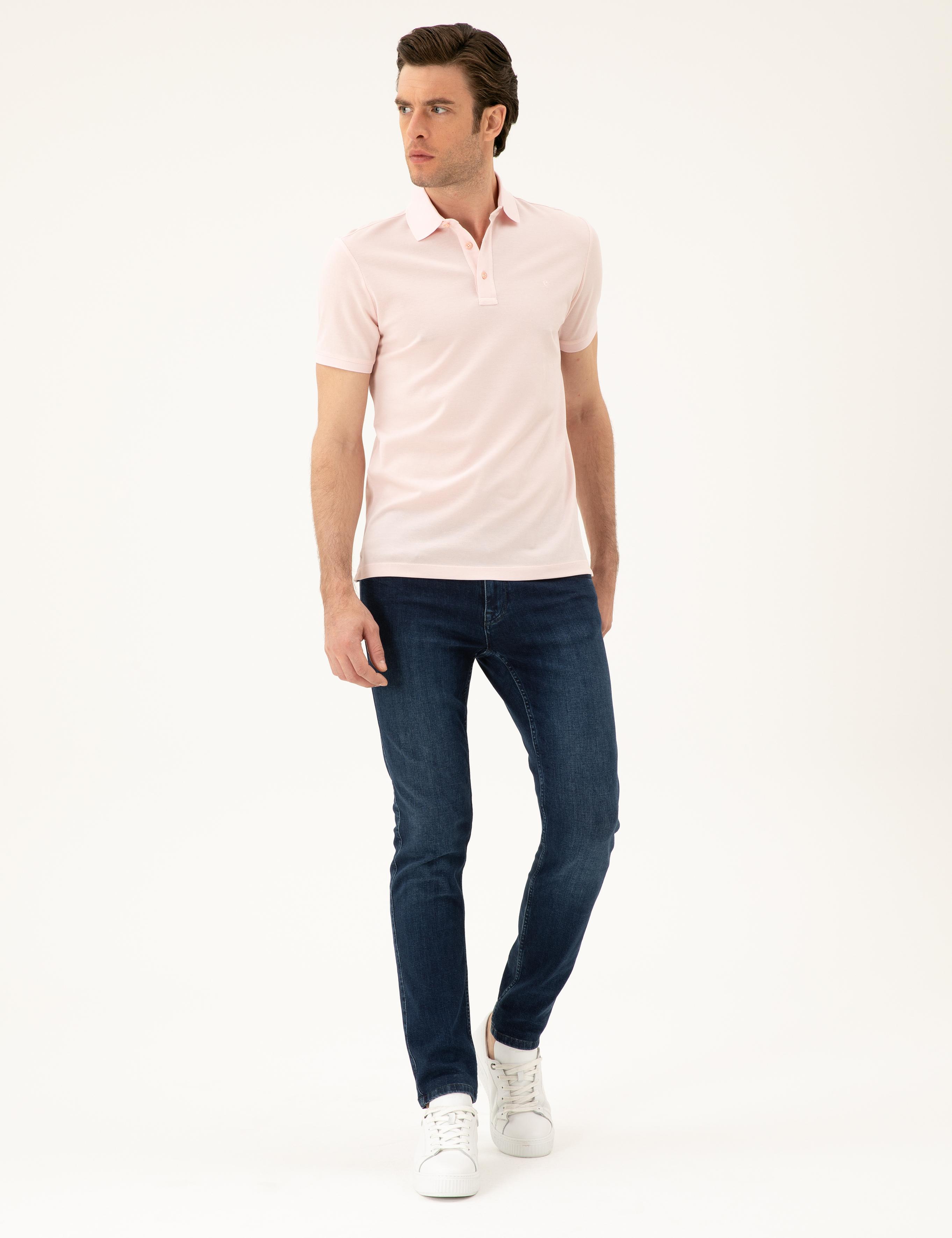 Pembe Slim Fit Polo Yaka Merserize T-shirt - 50284769098