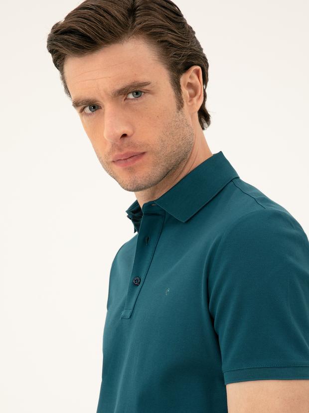 Zümrüt Slim Fit Polo Yaka Merserize T-shirt
