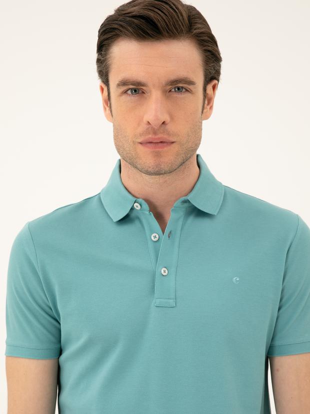 Mint Melanj Slim Fit Polo Yaka Merserize T-shirt
