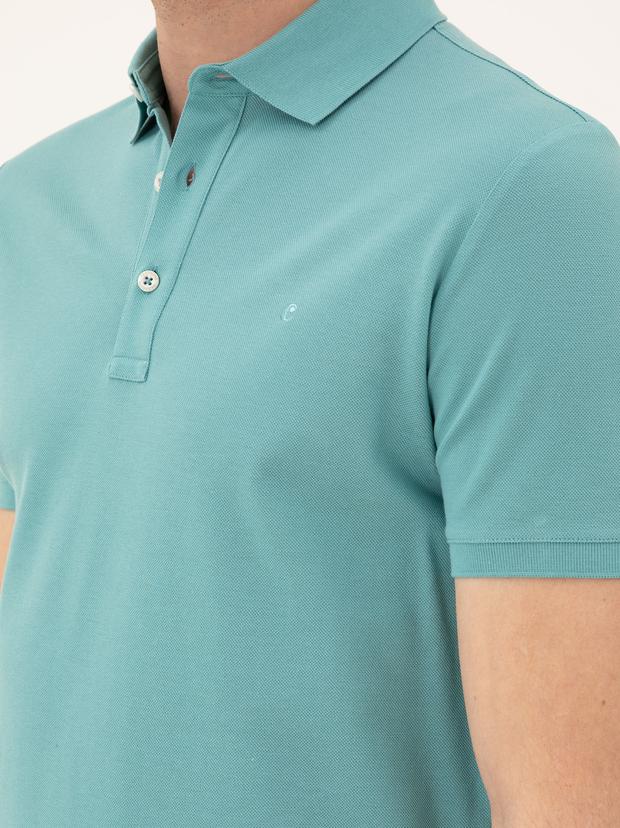 Mint Melanj Slim Fit Polo Yaka Merserize T-shirt
