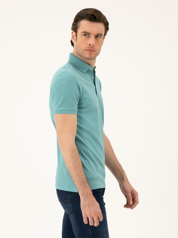 Mint Melanj Slim Fit Polo Yaka Merserize T-shirt