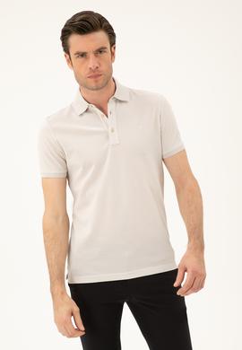 Açık Gri Slim Fit Polo Yaka Merserize T-shirt 50284769 | Cacharel