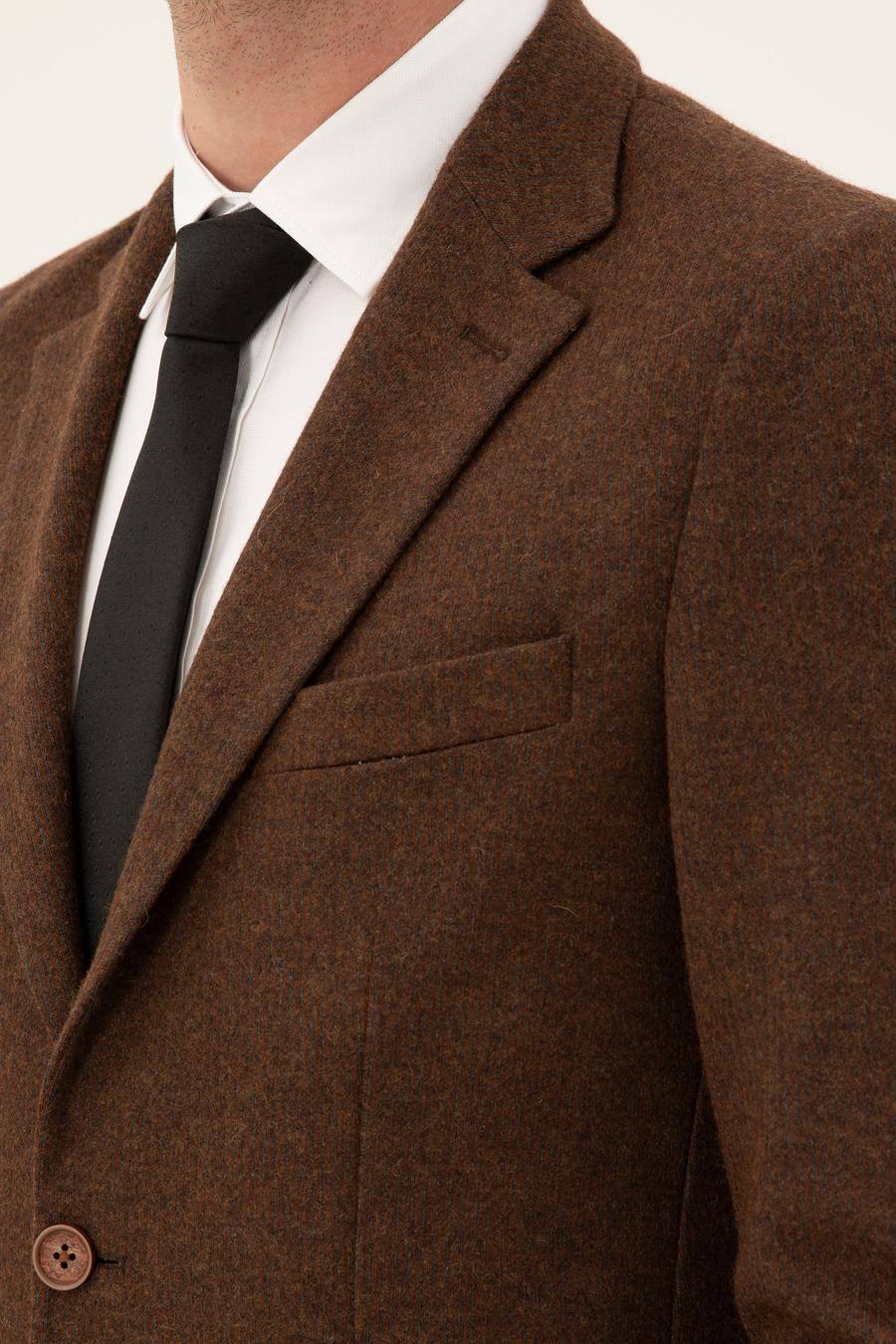 Kahverengi Slim Fit Ceket - 50272714038